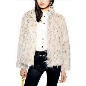 Topshop Faux Fur Snow Leopard Jacket